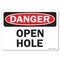 Signmission OSHA Danger Decal, Open Hole, 24in X 18in Decal, 18" H, 24" W, Landscape, Open Hole OS-DS-D-1824-L-19456 - alternate 1